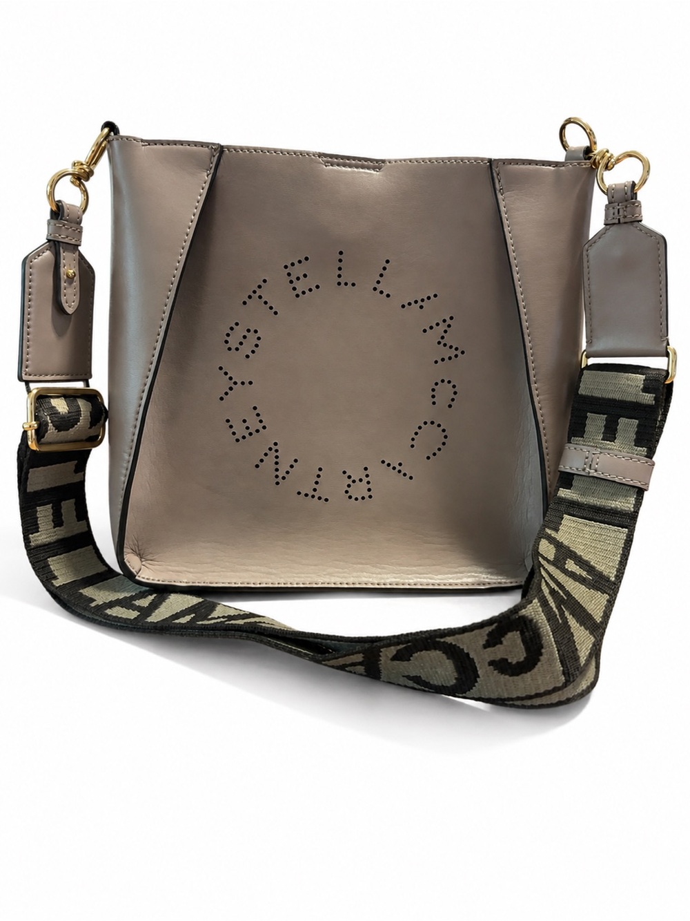 Stella McCartney Taupe Shoulder Bag with Branded Strap
